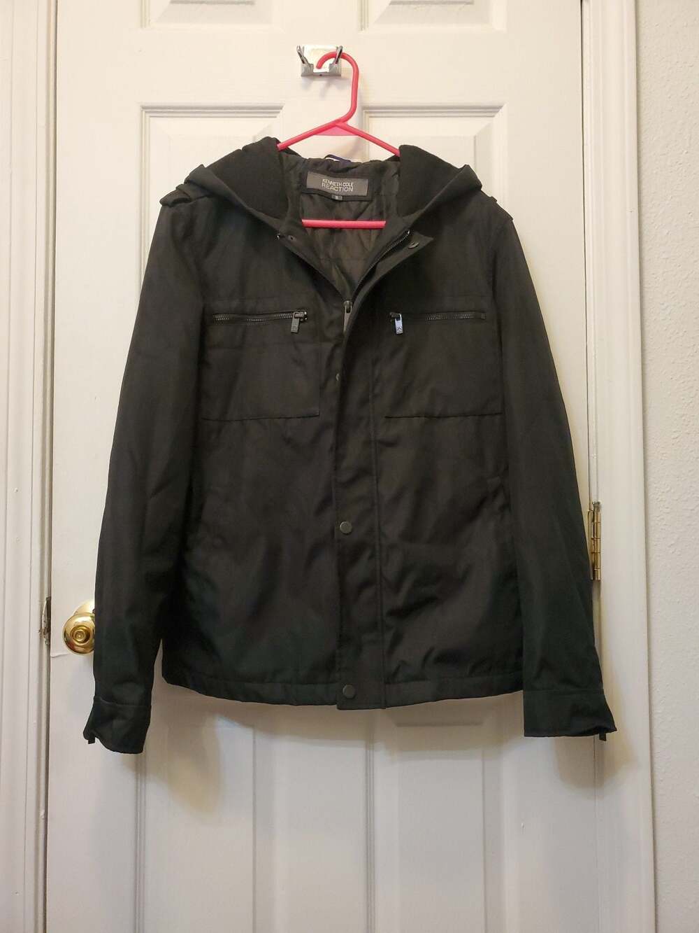 Kenneth Cole Reaction Men's Black Hooded Utility Jacket Size S